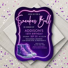 a purple high top shoe birthday party with polka dots