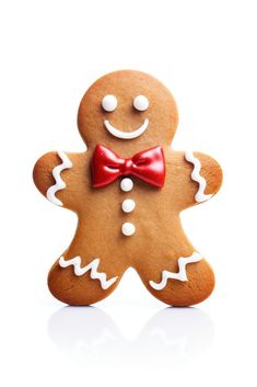 a ginger with a red bow tie on it's head is standing in front of a white background