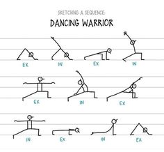 an exercise chart with different positions to do the same thing on each side of the line