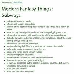 an article about the modern fantasy things subways is written in black on white paper