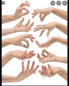 many hands reaching out to each other in the shape of a star on a white background