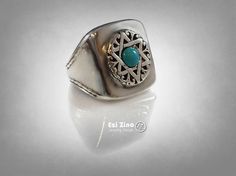 EZI ZINO Star of David magen david Turquoise Signet ring Signet Rings, 925 Ring, Star Of David, Dream Ring, Silver Stars, Ring Sterling Silver, 925 Silver Rings, Signet Ring, Sterling Ring