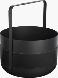 an empty black container with a handle on it