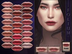 the lips are all different colors and shapes