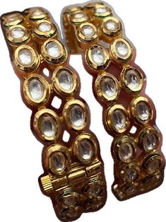 Kundan Kada, Gold Kada, Gold Bangles Indian, Indian Bangles, Jewelry Pakistani, Kundan Bangles, Indian Nose Ring, Bangles Gold, Bangle Gold