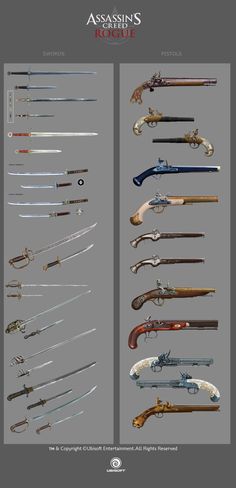 an assortment of different types of swords