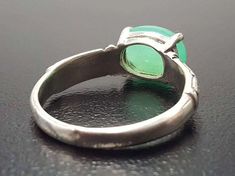 Chrysoprase Boho Ring set with a Natural Chrysoprase in a cabochon cut & vivid green color, at size 10x8mm (3 Cts) from Australia.Solid 925 Sterling Silver ☞ made to last.Click here for ☞ Boho CollectionDetails:• Natural Chrysoprase sourced from Australia• Chrysoprase: 10x8mm, 3 Cts, cabochon cut• Dimensions: Band width ≈ 2.7mm, thickness ≈ 1.2mm• Solid 925 Sterling Silver❀ Each Natural Gem is unique & will have Slight variations from the product pictures "no two Natural Stones are alike" SKU 28 Silver Chrysoprase Cabochon Emerald Ring, Green Chrysoprase Cabochon Rings, Boho Ring Set, Chrysoprase Ring, Ring Sets Boho, Mother Rings, Bohemian Rings, Boho Ring, Dream Jewelry