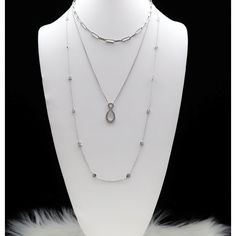 Beautiful Layered Necklace To Wear For All Occasions! Elegant Silver Chain Layered Necklace, Elegant Double Strand Silver Chain Jewelry, Elegant Silver Chain Necklace For Layering, Elegant Chain Necklace For Layering, Everyday Elegant Layered Chain Necklace, Elegant Silver Chain Layered Necklace As Gift, Elegant Layered Necklace With Silver Chain As A Gift, Elegant Layered Silver Chain Necklace For Gifts, Elegant Layered Necklace With Silver Chain For Gift