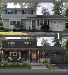 before and after pictures of a house