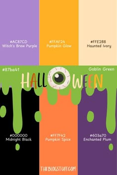 the halloween font and numbers are all different colors