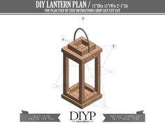 the diy lantern plan with instructions to build it