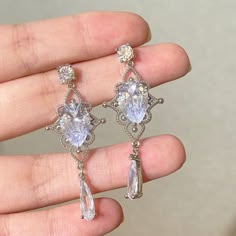 Shiny Waterdrop Crystal Drop Earrings - Shoptery Hot Accessories, قلادات �متدلية, Dior Girl, Piercing Inspo, Gold Tiara, Fairy Jewelry, Magical Jewelry, Jewelry Accessories Ideas, Jewelry Pendants