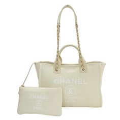 CHANEL Bag Deauville Women's Handbag Shoulder 2way Canvas MM IvoryBrand: ChanelGender: WomenColor: IvoryMaterial: CanvasComes with: Box, Cloth, Dust bag, Manual, PouchSize (HxWxD): 24cm x 42cm x 13cm / 9.44'' x 16.53'' x 5.11'' Luxury Beige Bag With Detachable Handle, Luxury Beige Bag With Removable Pouch, Luxury Beige Bags For Daily Use, Beige Double Handle Bag With Dust Bag, Beige Double Handle Bags With Dust Bag, Luxury Beige Satchel With Handles, Luxury Beige Shoulder Bag With Handles, Luxury Beige Shoulder Bag With Double Handle, Luxury Cream Rectangular Bag