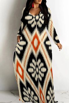 Olivia Mark - Relaxed Fit Loose Silhouette Vacation Outfits Vacation Plus Size, Plus Size Fall Outfit, Colorful Graphics, 21st Dresses, Vacation Wear, Maxi Dress Online, Plus Size Maxi, Multicolor Dress, Maxi Gowns