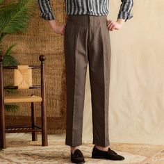 Aidase High Quality Linen Cotton Naples Straight Leg Pant Linen Breathable Adjustable Buckle Italian Men Formal Pant Pantalones Hombre aidase-shop Formal Pant, Flat Pant, Formal Tops, Slim Fit Dress Pants, Ankle Dress Pants, Straight Leg Pant, Formal Pants, Italian Men, Men Trousers