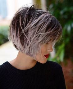 Purple Grey Hair, Short Textured Hair, Purple Balayage, Balayage Bob, Short Shag Haircuts, Short Shag Hairstyles, Ombré Hair, Shag Hairstyles, Shag Haircut