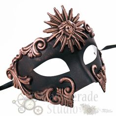 Mens Greek Roman Sun God Warrior Costume Venetian Masquerade Ball Mask [Copper] Roman Mask, Sun And Moon Costume, Venetian Masquerade Ball, God Warrior, Sun Warrior, Greek Sun, Raven Mask, Sun Mask, Steampunk Bird