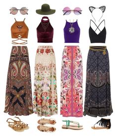 Untitled #7 by bailey-reeves on Polyvore featuring polyvore, fashion, style, River Island, Topshop, Alberta Ferretti, Etro, Temperley London, Visconti & du RÃ©au, Accessorize, Decadorn, Charlotte Russe, Linda Farrow and Chanel Colorful Bohemian Outfits, Boho Rocker Chic, Island Clothes, Island Style Clothing, Temperley London, Linda Farrow