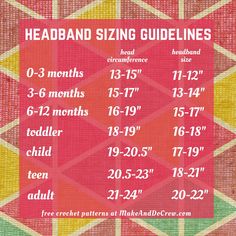 the size and height of headband sizing guidelines for children's headband sizes