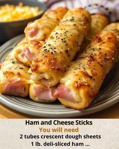 ham and cheese sticks you will need 2 tubes crescent dough sheets