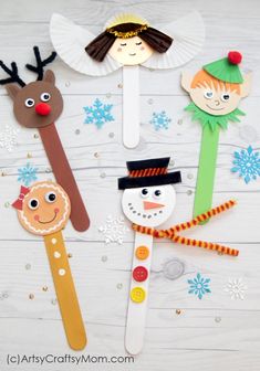 paper plate crafts for kids with snowmen, reindeers and santa's helpers