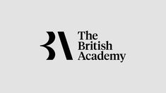 the british academy logo is shown in black and white