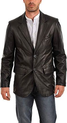 Lambskin Leather Blazer, Leather Blazers, Mens Leather Coats, Best Leather, New Mens Fashion, Men's Leather Jacket, Leather Skin, Blazer Black, Mens Leather