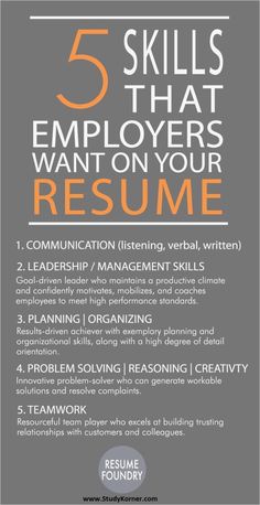 the five skills that employees want on their resume are great for any job or career