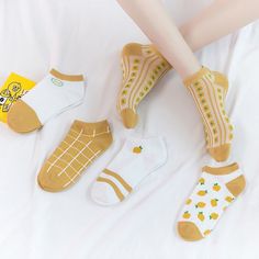 Women's Funny Cartoon Cotton Ankle Socks Set Cute Fruits Kawaii Style 5 Pairs - Red,One Size Breathable Casual Socks For Spring, Cute Stretch Summer Socks, Comfortable Breathable Socks For Spring, White Non-slip Socks For Summer, Trendy Comfortable White Socks, Trendy Yellow Summer Socks, Playful Yellow Socks For Summer, Yellow Cotton Socks For Spring, Trendy Summer Cotton Socks