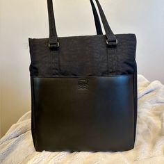 Herschel Supply Company: Black Orion Tote, Large Size Missing Internal Pouch One Small Indent In The Front Leather Pocket As Pictured - Hard To Notice. Clean Internal Pockets. Used 1-2 Times. Company Bag, Leather Pocket, Herschel Supply, Herschel, Womens Tote Bags, Large Size, Pouch, Leather, Women Shopping