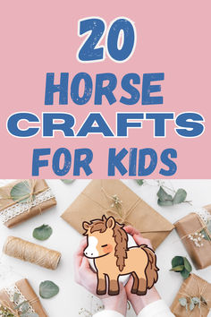 craft supplies and a horse Horse Crafts For Kids, Stick Pony, Homeschool Preschool Activities, Horseshoe Crafts, Sweet Paper, Horse Crafts