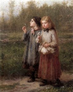 Youth - Two Girls With A Posy,George Henry Boughton (1833 – 1905) How To Read People, Reading Art, Tableau Art, Reading A Book, Girl Reading, Kids Reading