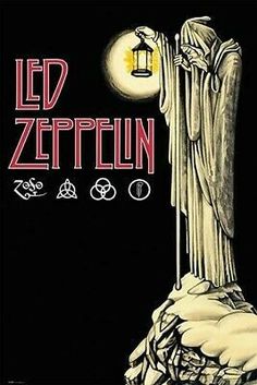 a poster for the led zeppein concert in germany, with an image of a woman holding a lantern