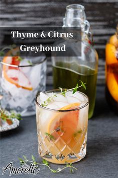 thye and citrus greyhound cocktail in glasses with ice