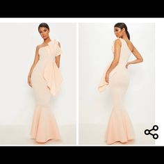 Blush Formal Mermaid Dress/Gown, Birthday Dress, Wedding Evening Gown Brand New With Tag Mermaid Hem Dress For Wedding And Prom Season, Mermaid Hem Bridesmaid Dress For Wedding And Prom Season, Glamorous Mermaid Bridesmaid Dress For Prom Season, Fitted Fishtail Bridesmaid Dress, Pink Mermaid Dress For Prom, Elegant One-shoulder Mermaid Wedding Dress, Pink Mermaid Hem Gown For Party, Mermaid Hem Bridesmaid Dress For Prom Season, Pink Mermaid Dress For Prom Season