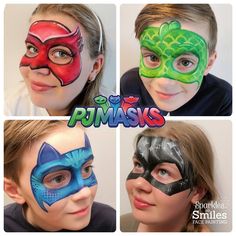 Mime Face Paint, Face Art Painting, Mask Face Paint, Pj Masks Birthday Party