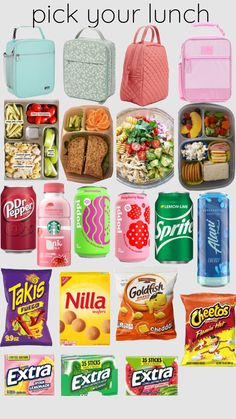 the lunch box is full of snacks and other things to pick up your lunch bag