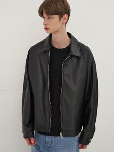 Editor's NotesV2’s jacket gives casual look with vegan leather fabric and oversized fit.- Zipper closure- Oversized fit- Long sleeves- Front pockets- Vegan leather fabricMeasurements(in.)1(M) / 2(L)- Shoulder: 23.2in. / 24.4in.- Chest: 24.8in. / 26.6in.- Armhole: 10.8in. / 11.2in.- Sleeve: 22.8in. / 23.2in.- Length: 26.0in. / 26.8in.*Model Info: 6’ Top 100 Bottom 28 Fitting Size 2(L)Composition & Care- 100% Vegan Leather- Dry clean recommendedDesigner- by V2 Vegan Leather Jacket, Leather Jacket Black, Leather Fabric, Top 100, Casual Looks, Vegan Leather, Bomber Jacket, Size 2, Jackets & Coats