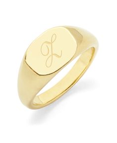 Stylish and chic, you can stay on trend with the Reagan initial signet ring. This ring is perfect to wear on its own or stacked with other rings. Body Connection, Signet Ring Men, Gold C, Gold G, Signet Rings, Ring Men, Rings Jewelry Fashion, Gold Plated Rings, Signet Ring