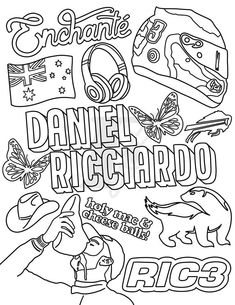 an adult coloring page with the words dance, reggardo and other things to color