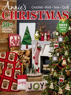 the cover of annie's crochet - knit sew quilts christmas