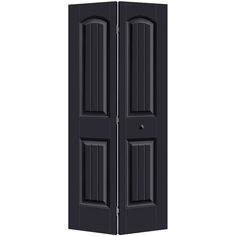 an open black door on a white background