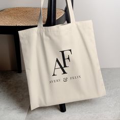 Wedding Monogram Elegant Simple Minimalist Tote Bag Minimalist Tote Bag, Design For Wedding, Minimalist Tote, Totes Bag, Wedding Monogram, Fabric Tote Bags, Shop Wedding