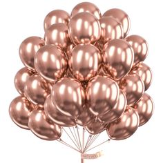 a bunch of metallic balloons in the shape of a tree