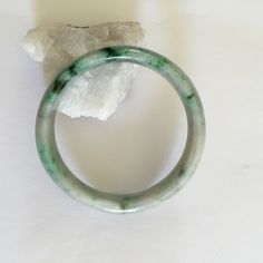 Description: Natural Jadeite Jade Bangle Bracelet Item No.: J00071 Type Of Stone: Natural Jade. Color: Greenish White, Dark Green, Green Measurement: Inner: 53 Mm. Outer: 63 Mm. Width: 15 Mm Approximate Weight: 43.4 Gram(S). There Are At Least 3 Cracked Lines And A Very Tiny Chip (Barely Visible) On This Bangle. (Last 4-5 Pictures) Sell "As Is" Brand New. Never Worn Jade Bangle Bracelet, 5 Pictures, Jade Color, Jade Bangle, Natural Jade, Types Of Stones, Bangle Bracelet, Womens Jewelry Bracelets, Dark Green