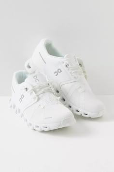 On Cloud 5 Sneakers | Free People White On Clouds, On Cloud Shoes Outfit, Unreal Photos, On Cloud Shoes, White Athletic Sneakers, On Cloud 5, Cloud Shoes, Pretty Shoes Sneakers, Shoe Wishlist