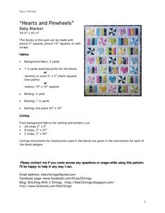 a page with instructions for quilting hearts and pinwheels