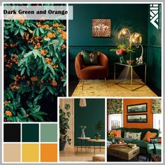 Green and orange interior design ideas Burnt Orange Rooms, Cozy Bed Aesthetic, Emerald Green Living Room, Burnt Orange Living Room, Bed Aesthetic, Simple Bed Designs, Deco Orange, Bed Design Ideas, Orange Rooms