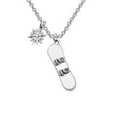 PRICES MAY VARY. Material: Made of High quality alloy. It is hypo allergenic and will never tarnish, discolor or rust. Size: Pendant is 1 cm (0.39") * 3.5 cm (1.38"). Chain length is 46 + 5 cm. TIPS: Manual measuring permissible error. Perfect gift for your snow friend, snowboarding lovers, snowboarder team, skiers, or for a friend who wants to live in the snow season every day. Just like carrying your own mini snowboard. This items will come to you nicely packed in a velvet bag, which is strict Snowboarding Gifts, Snow Season, Snowflake Pendant, Take A Shower, Team Gifts, Engraved Jewelry, Velvet Bag, The Snow, Snowboarding