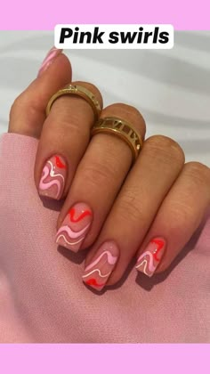 Summer Gel X Nail Designs, Pretty Nails Design Inspiration, Square Design Nails, Shirt Nails Designs, Short Fun Nails, Short Nail Designs Valentines, Cute Nails Gel, Fun Manicure Ideas, Trendy Nails Red